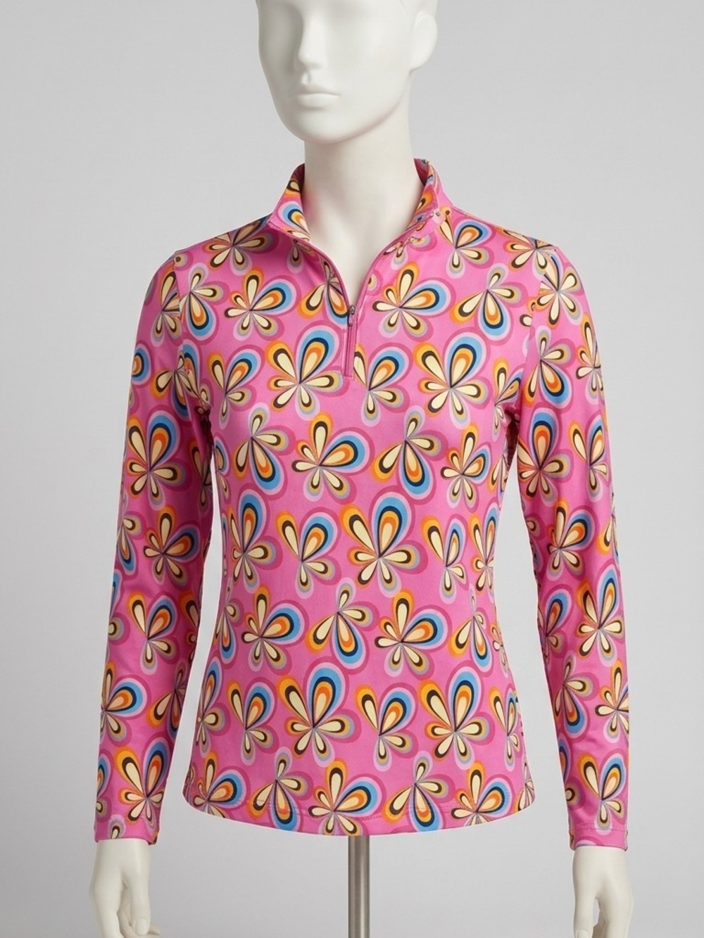IBKUL Pink Athletic Wear Long Sleeve Polo Golf Tennis Leisure - Picture 8 of 12